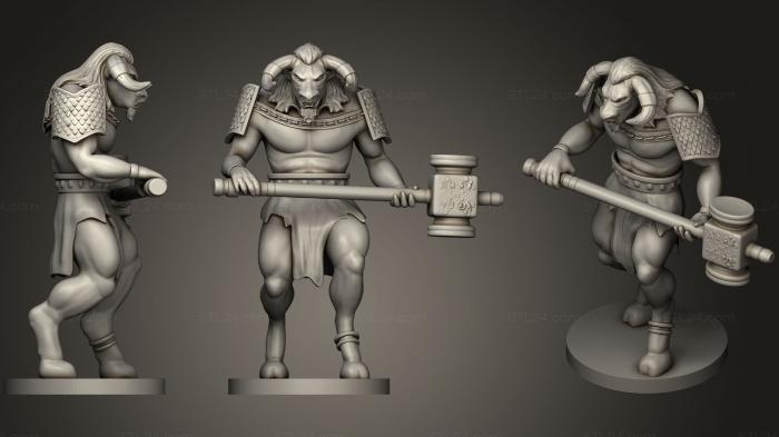 Статуэтки герои, монстры и демоны (Минотавр, STKM_0973) 3D модель для ЧПУ станка